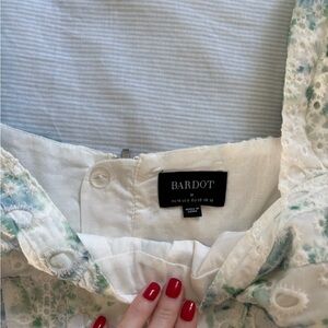 Bardot Cream and Green Floral Top